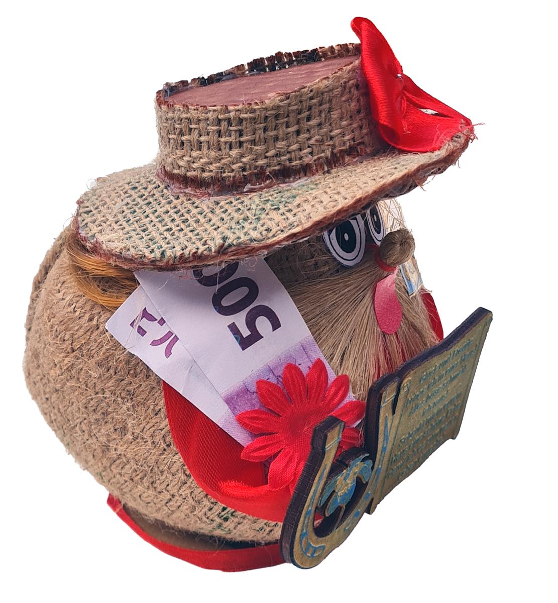 Glücksbringer Domowoj Russische Puppe Hausgeist 12-15cm Spruch auf deutsch